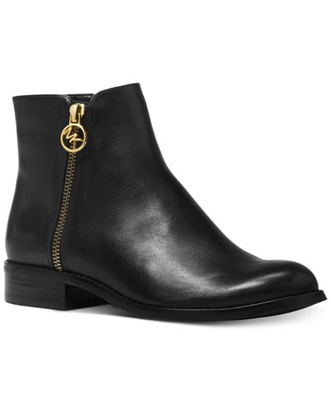 michael kors jaycie leather booties|MICHAEL Michael Kors Jaycie Flat Vachetta Leather Zip Booties.